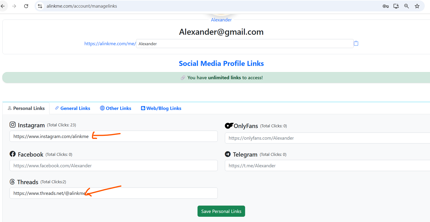 Add Link Example